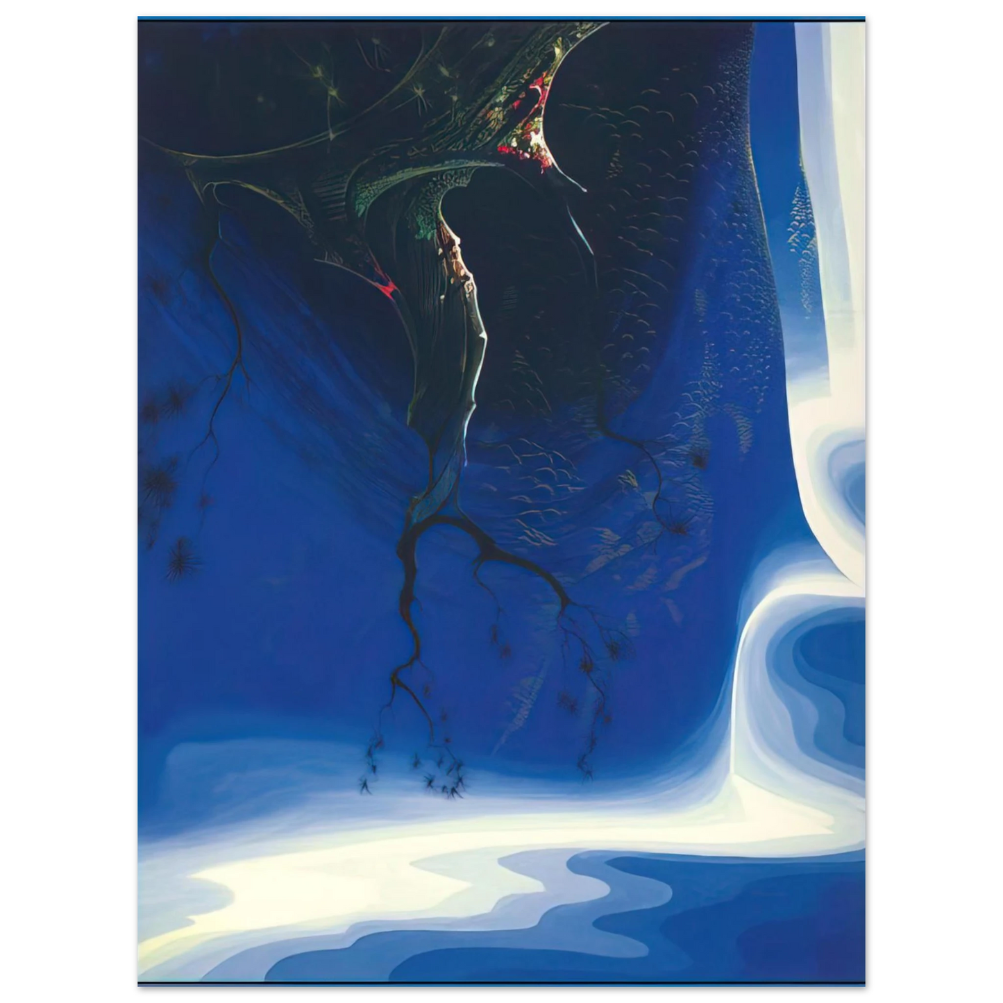 Eyvind Earle - Blue Purple Mist  75x100 cm / 30x40inches Fine Art Poster