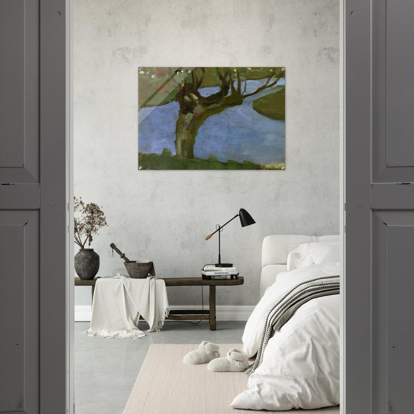 Irrigation Ditch with Mature Willow - Piet Mondrian Acrylic Print - 70x100 cm / 28x40″ inches | Piet Mondrian Wall Art | Piet Mondrian Prints