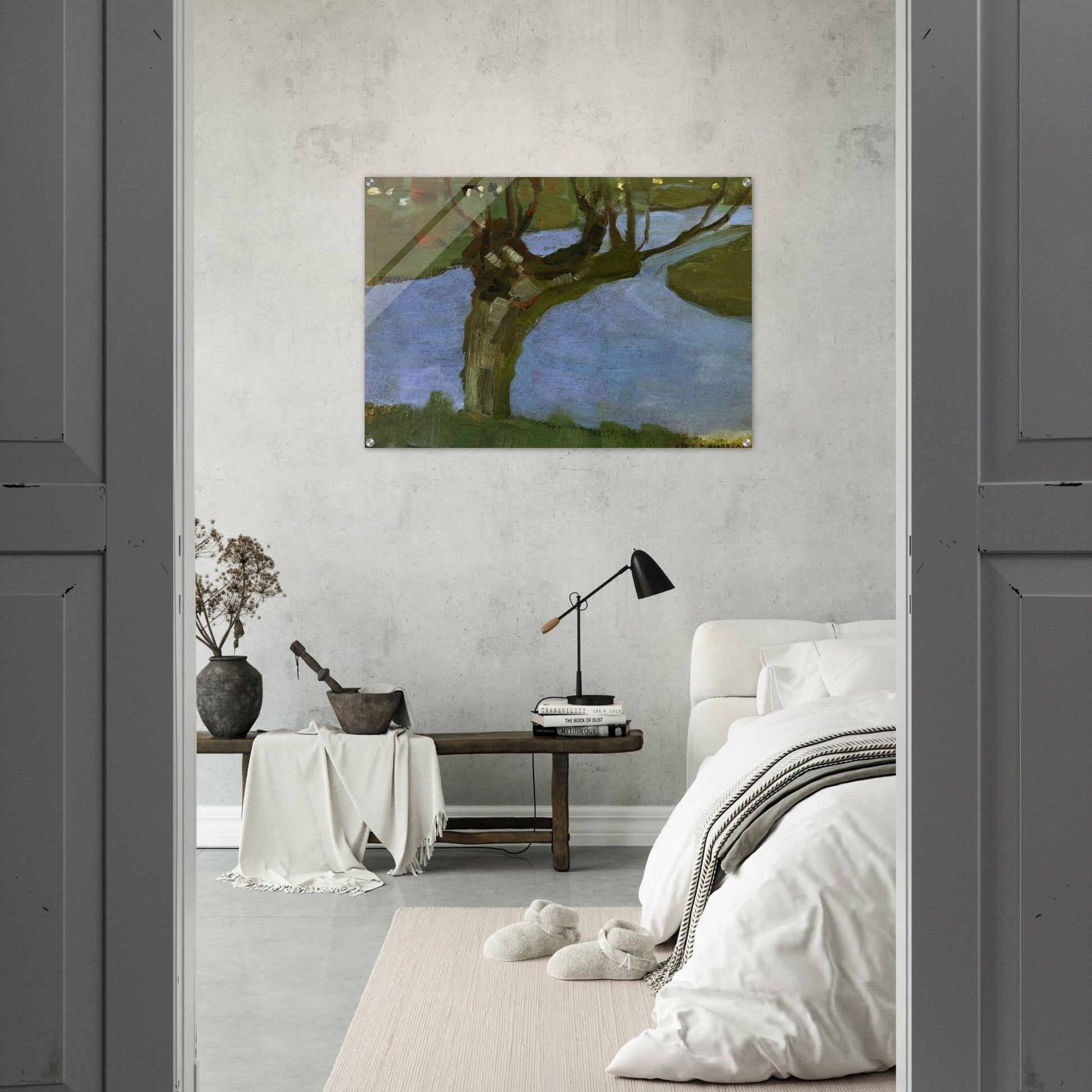 Irrigation Ditch with Mature Willow - Piet Mondrian Acrylic Print - 70x100 cm / 28x40″ inches | Piet Mondrian Wall Art | Piet Mondrian Prints