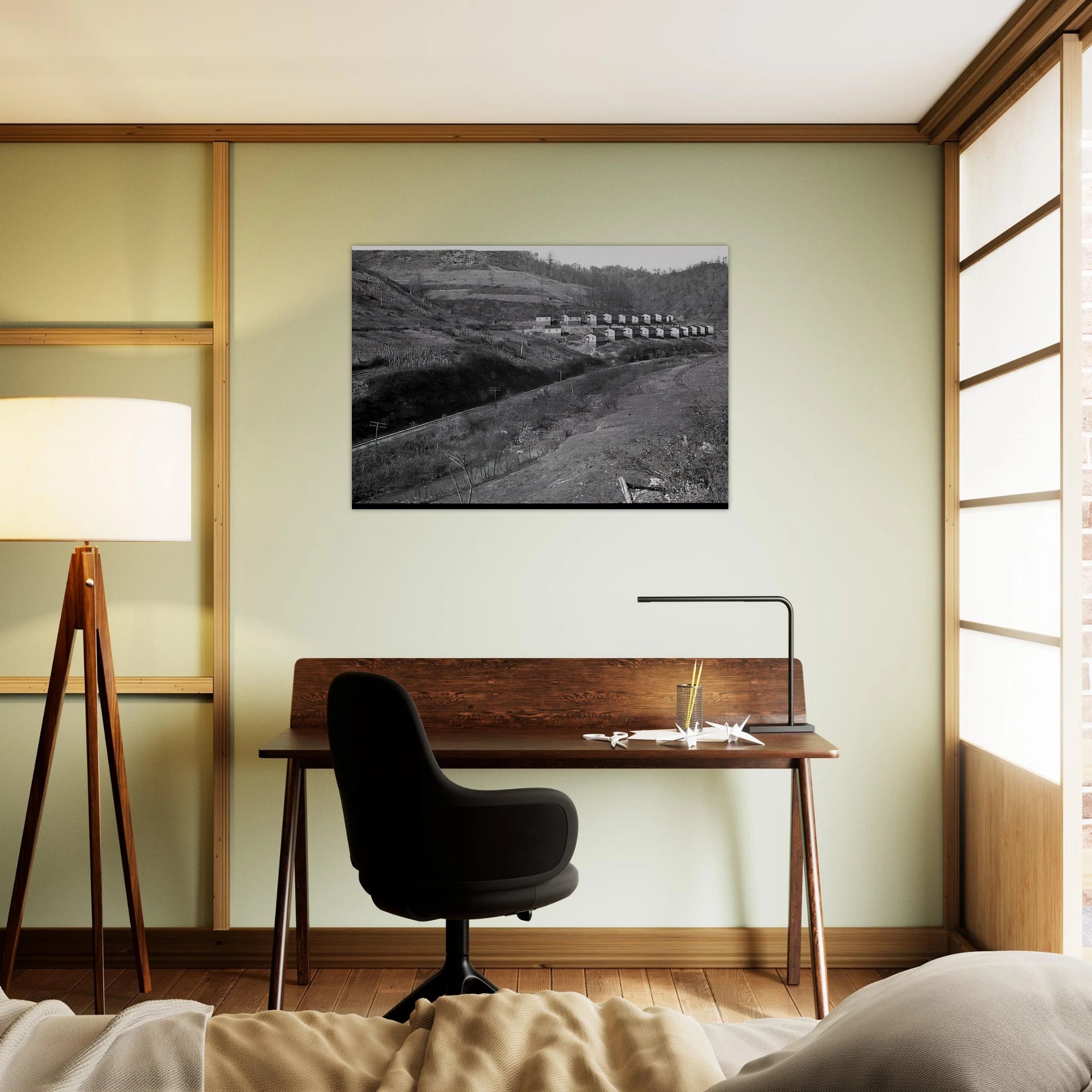 COAL COMPANY TOWN IN JENKINS 1935 - Ben Shahn Brushed Aluminum Print - 70x100 cm / 28x40 inches | Ben Shahn Aluminum Print | Ben Shahn Prints