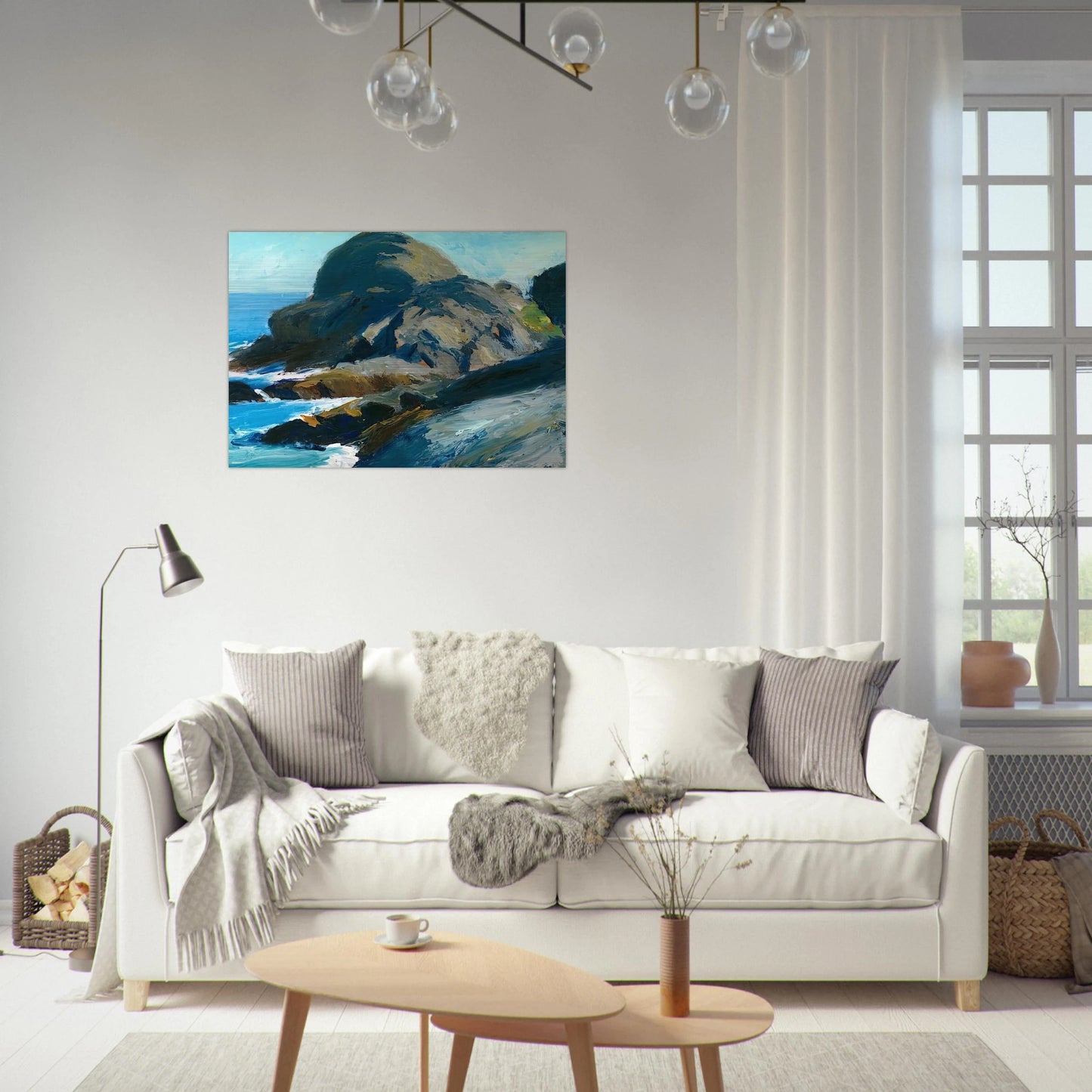 Rocky Shore - Edward Hopper Brushed Aluminum Print - 70x100 cm / 28x40 inches | Edward Hopper Aluminum Print | Edward Hopper Prints