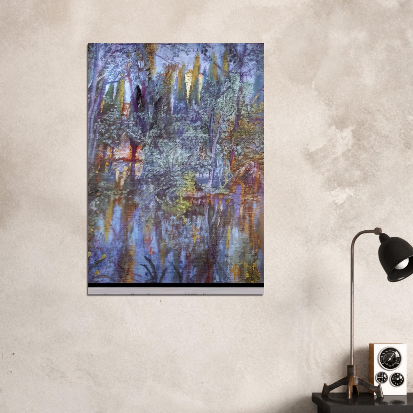 THE LAKE AT VILABERTRAN - Salvador Dali Brushed Aluminum Print - 70x100 cm / 28x40 inches | Salvador Dali Aluminum Print | Salvador Dali Prints