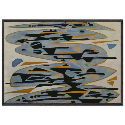Morte eau - 1954 - Alfred Manessier 70x100 cm / 28x40 inches Framed Art Print – Black Wooden Frame