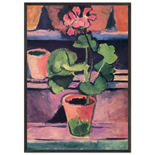 POT OF GERANIUMS 1912 - Henri Matisse 70x100 cm / 28x40 inches Framed Art Print – Black Wooden Frame