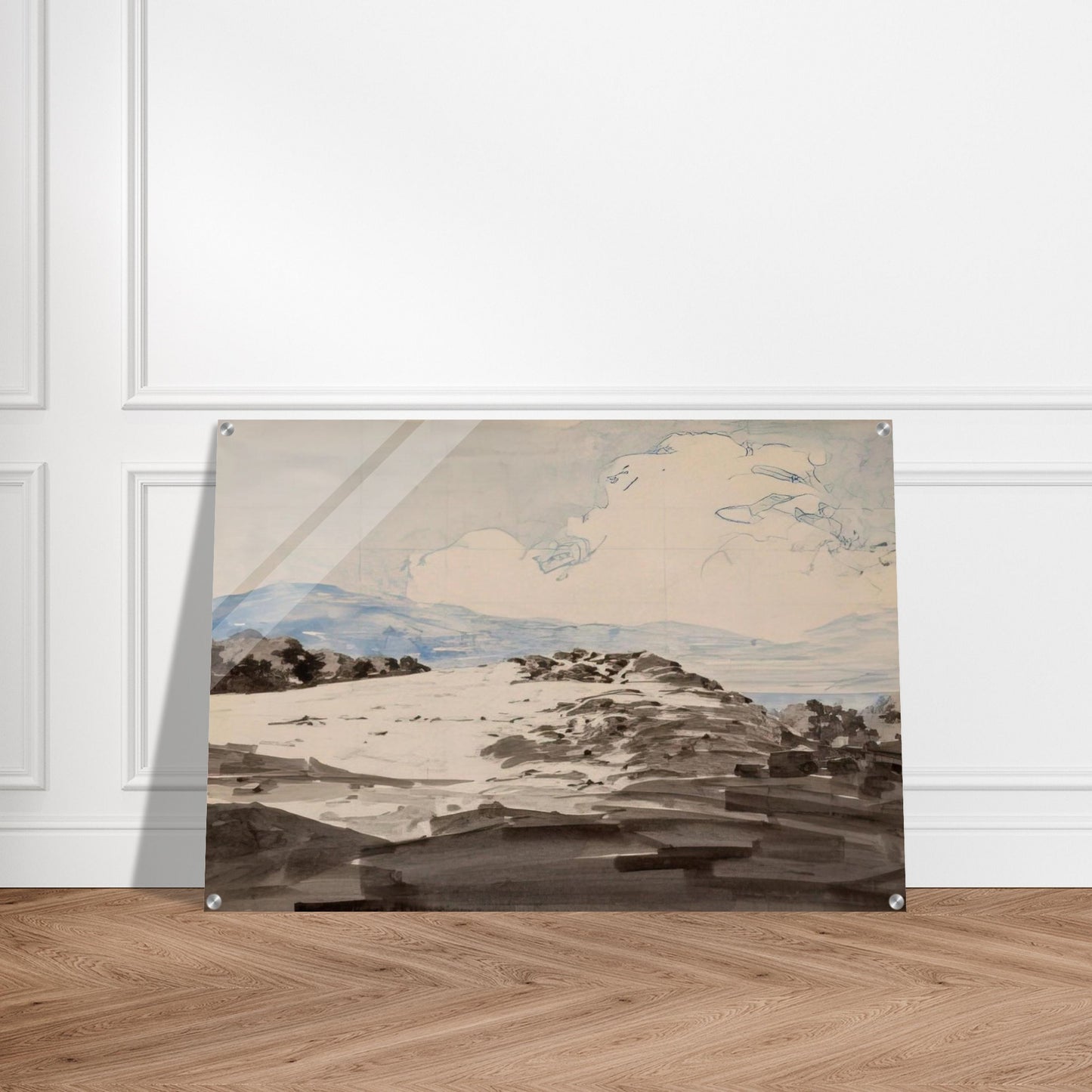 Sheep Pasture, Cornish, New Hampshire - Maxfield Parrish Acrylic Print - 70x100 cm / 28x40″ inches