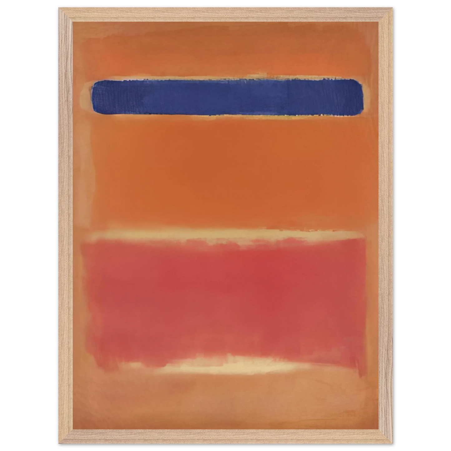 Mark Rothko - Blue Over Red - 1953 Wall Art - 21x29.7 cm / 8x12" - Premium Wooden Framed Poster With Fine Art Paper-canvas - White frame