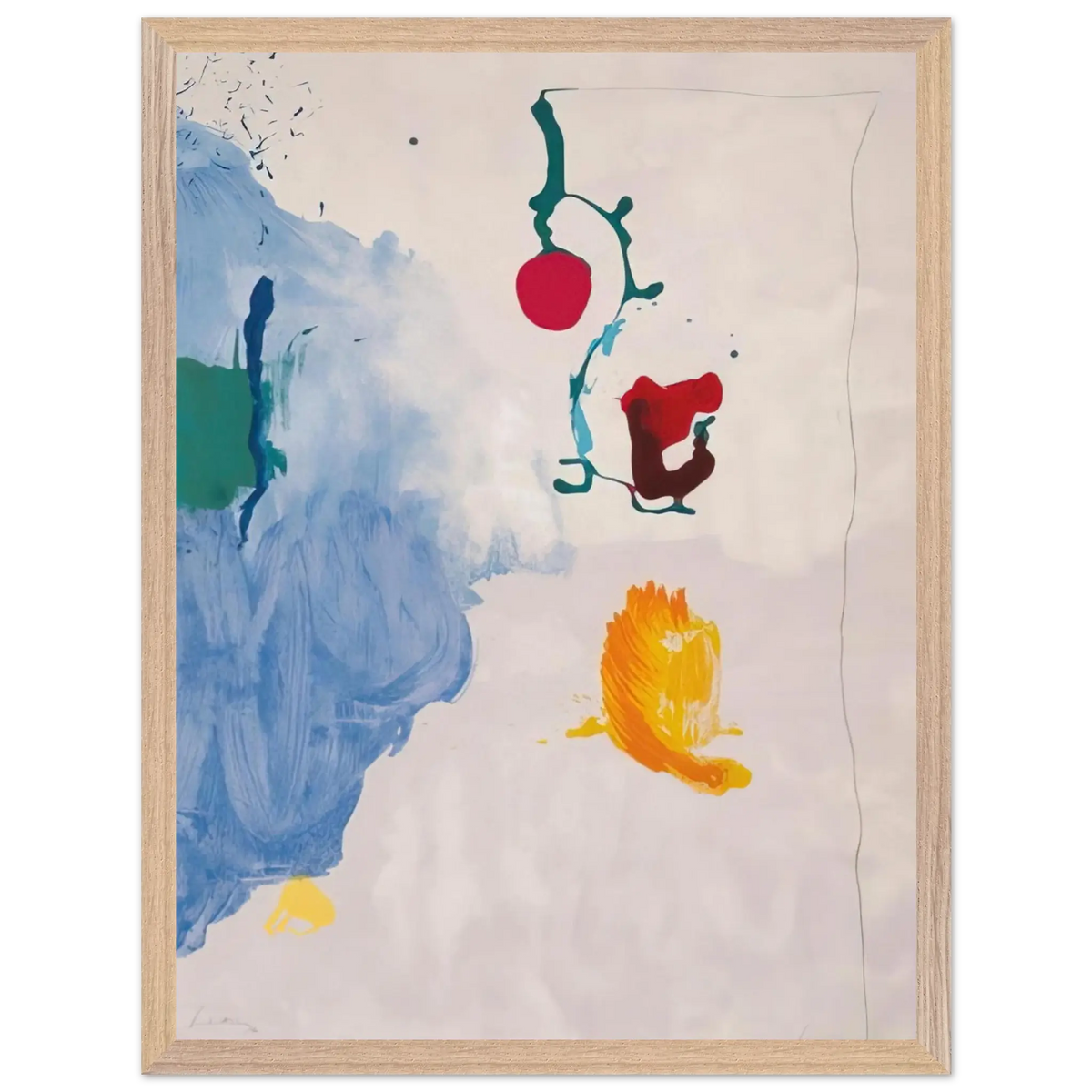 Helen Frankenthaler - Eve - 1995 Wall art - 70x100 cm / 28x40 Inches - Premium Wooden Framed Poster With Fine Art Paper - White frame