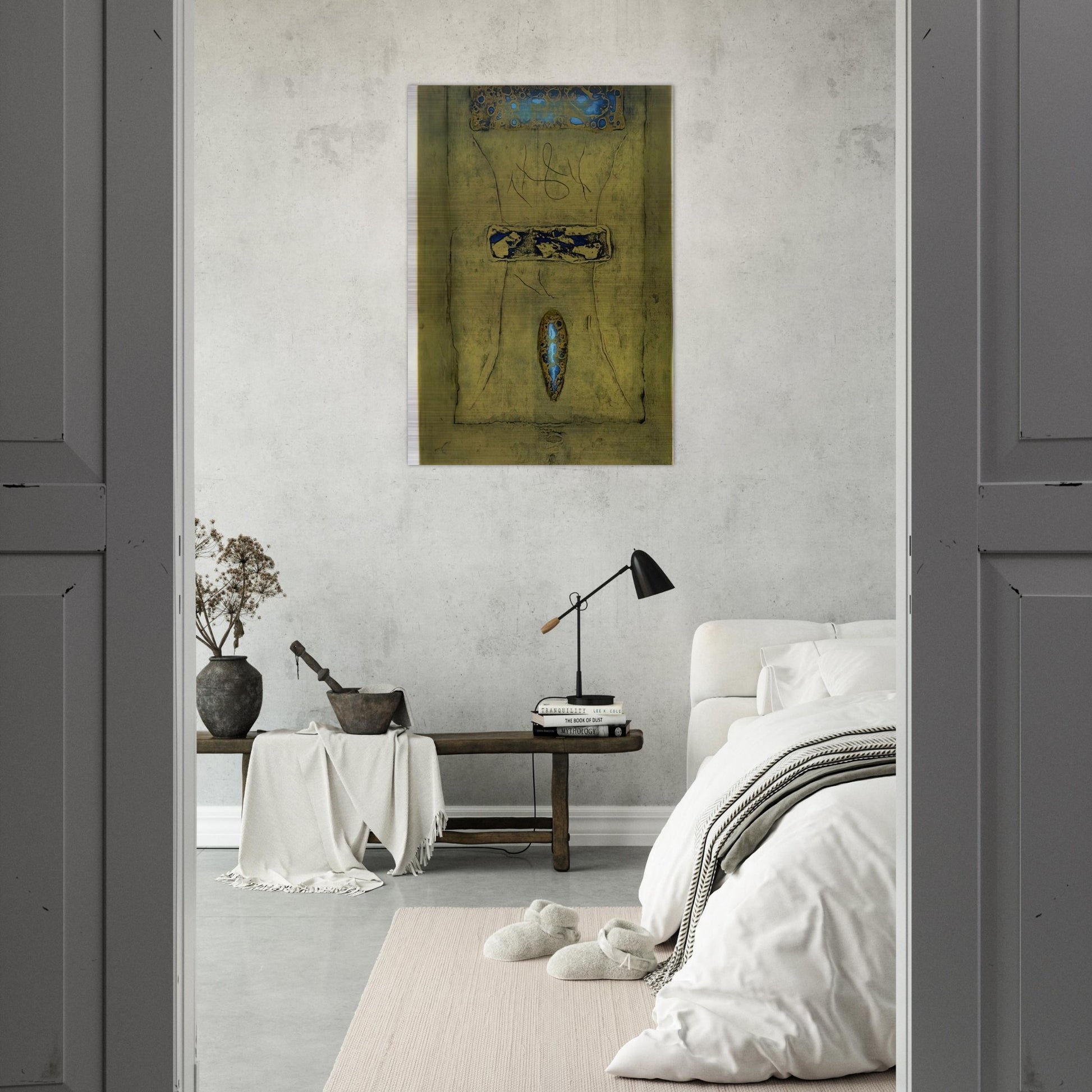 Mr. Delo's Yellow Wall - 1970 - Hiroyuki Tajima Brushed Aluminum Print - 70x100 cm / 28x40 inches | Hiroyuki Tajima Aluminum Print | Hiroyuki Tajima Prints