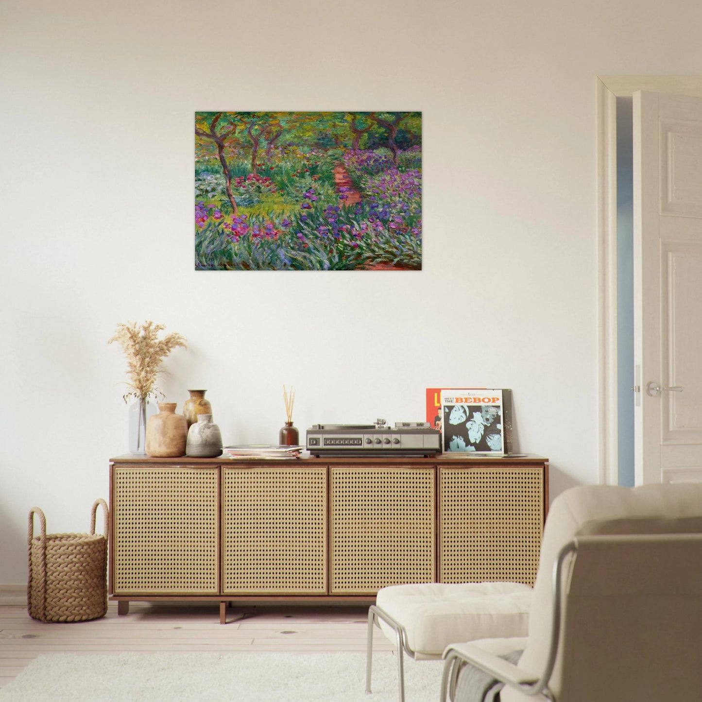 The Iris Garden at Giverny - claude monet Brushed Aluminum Print - 70x100 cm / 28x40 inches | claude monet Aluminum Print | claude monet Prints