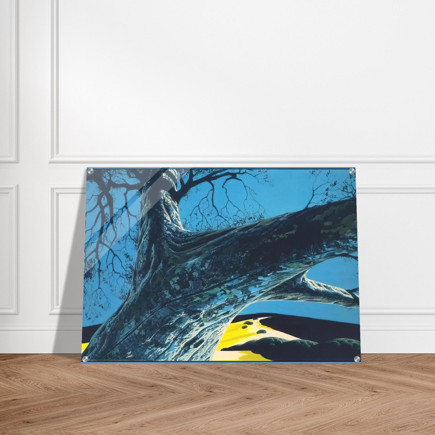 Distant Meadow - Eyvind Earle Acrylic Print - 70x100 cm / 28x40″ inches