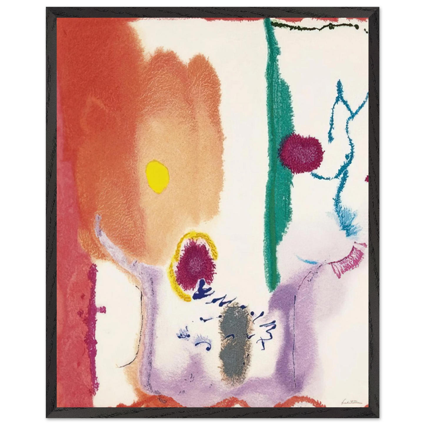 Helen Frankenthaler - Beginnings - 2002 Wall art - A1 (59.4 x 84.1  cm) - Premium Wooden Framed Poster With Fine Art Paper - Black frame