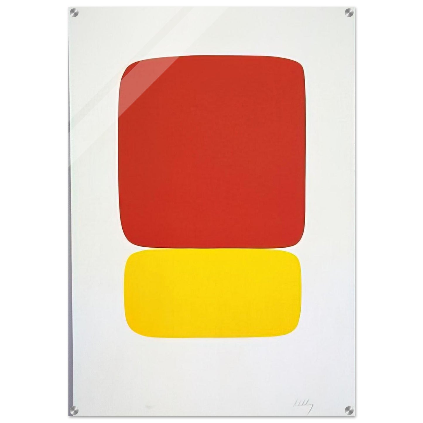Red over Yellow from Suite of Twenty-Seven Color Lithographs - Ellsworth Kelly Acrylic Print - 70x100 cm / 28x40″ inches
