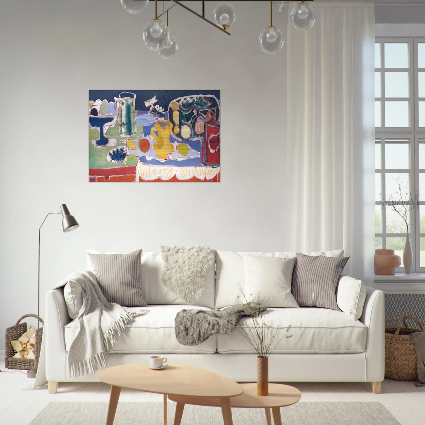 The Long Table with Fruit - 1949 - Patrick Heron Brushed Aluminum Print - 70x100 cm / 28x40 inches | Patrick Heron Aluminum Print | Patrick Heron Prints