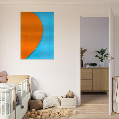 Orange Relief with Blue - Ellsworth Kelly Brushed Aluminum Print - 70x100 cm / 28x40 inches | Ellsworth Kelly Aluminum Print | Ellsworth Kelly Prints
