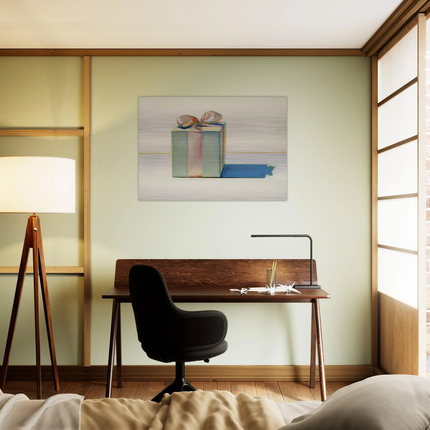 Gift Box - 1971 - Wayne Thiebaud Brushed Aluminum Print - 70x100 cm / 28x40 inches | Wayne Thiebaud Aluminum Print | Wayne Thiebaud Prints
