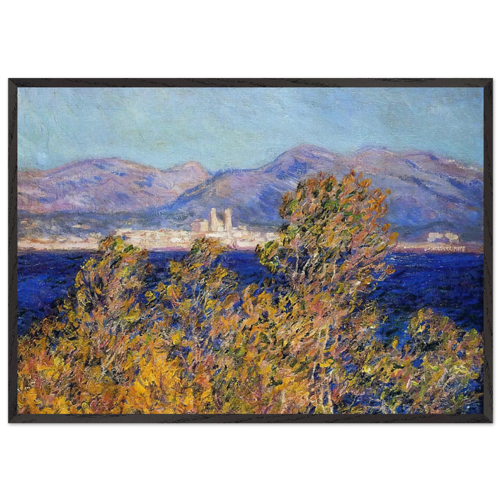 Antibes Seen from the Cape Mistral Wind - claude monet 70x100 cm / 28x40 inches Framed Art Print – Black Wooden Frame