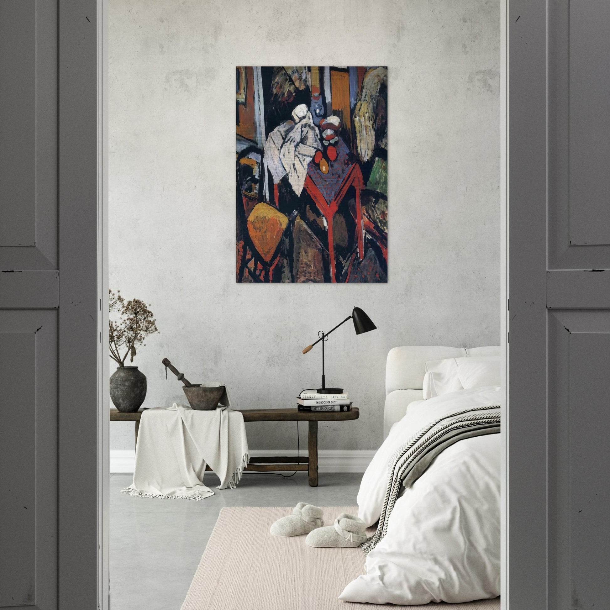 STILL LIFE ON THE RED TABLE 1904 - Andre Derain Brushed Aluminum Print - 70x100 cm / 28x40 inches | Andre Derain Aluminum Print | Andre Derain Prints