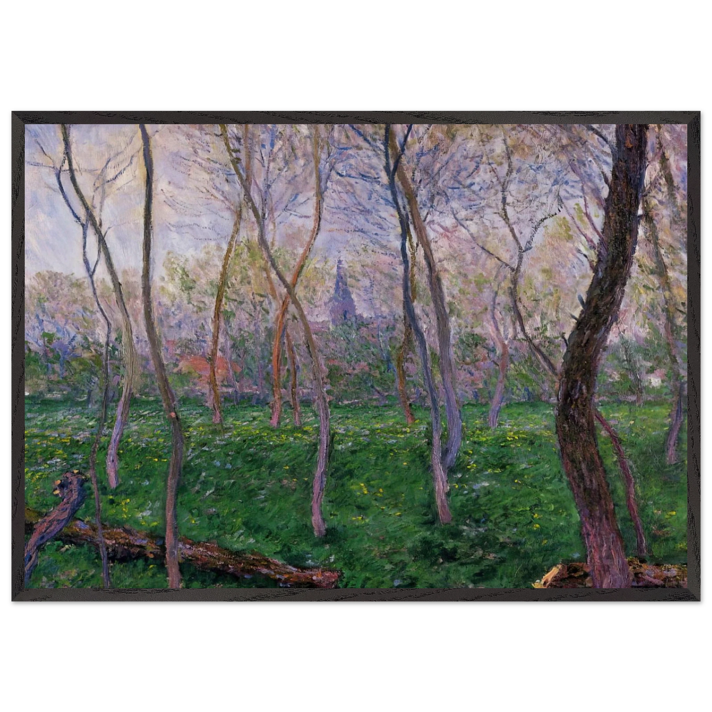 Bennecourt - claude monet 70x100 cm / 28x40 inches Framed Art Print – Black Wooden Frame