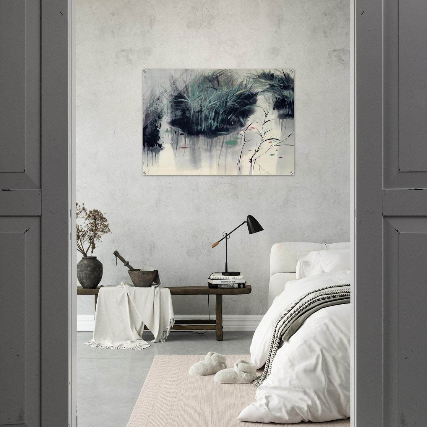 Untitled - Impressionism, Ink and wash painting - Wu Guanzhong Acrylic Print - 70x100 cm / 28x40″ inches