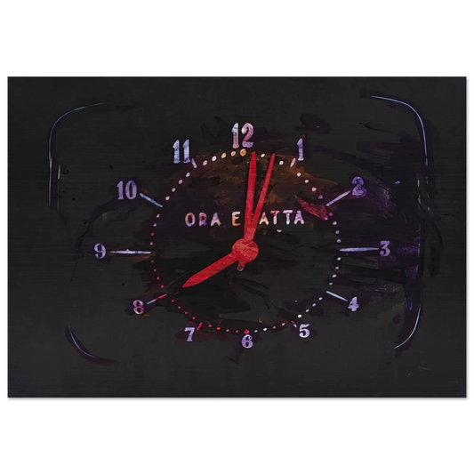 The Exact Time - 1973 - Mario Schifano Brushed Aluminum Print - 70x100 cm / 28x40 inches | Mario Schifano Aluminum Print | Mario Schifano Prints