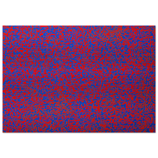 Random Distribution of 40,000 Squares Using the Odd and Even Numbers of a Telephone Directory detail - 1971 - Francois Morellet Brushed Aluminum Print - 70x100 cm / 28x40 inches | Francois Morellet Aluminum Print | Francois Morellet Prints