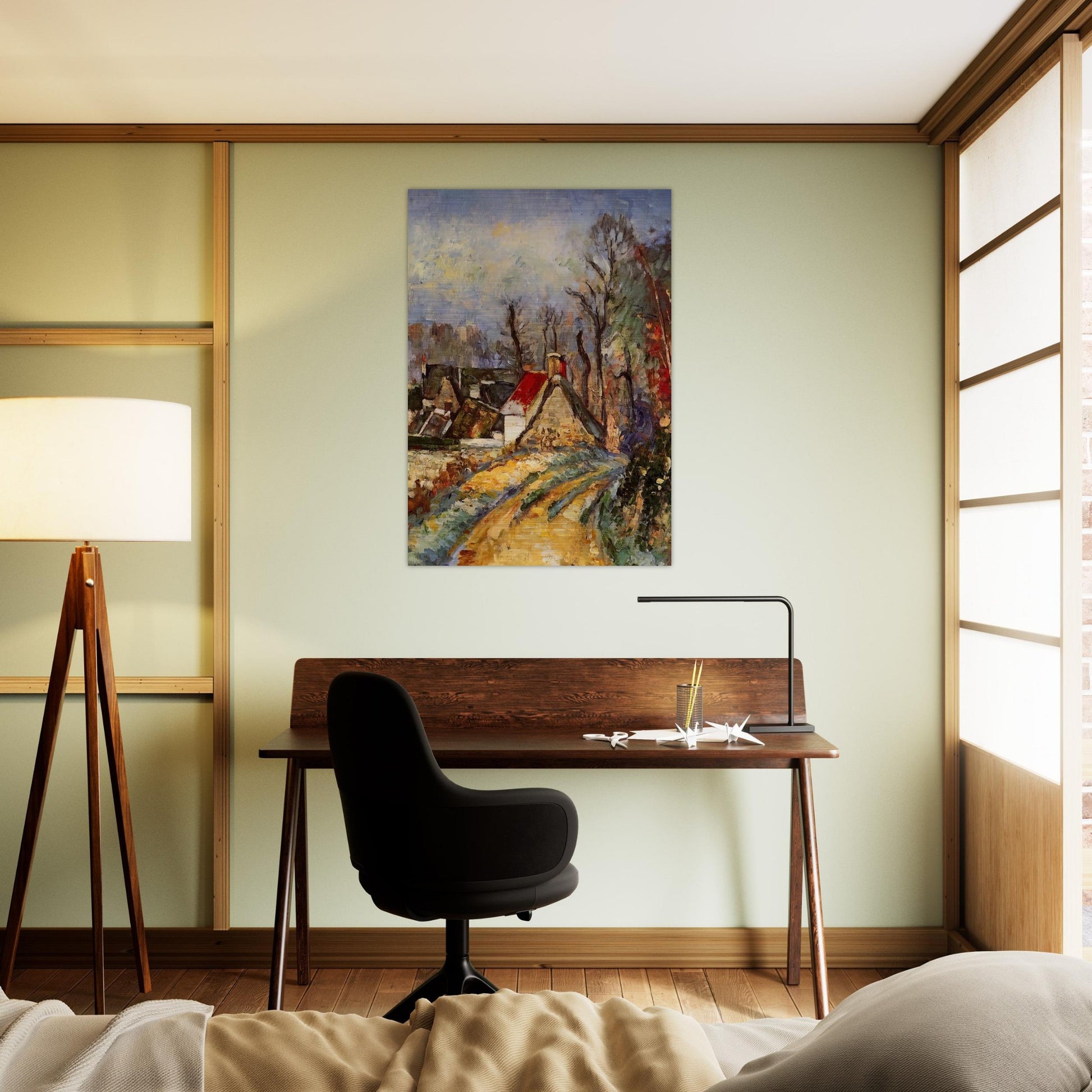 The Turn in the Road at Auvers - Paul Cézanne Brushed Aluminum Print - 70x100 cm / 28x40 inches | Paul Cézanne Aluminum Print | Paul Cézanne Prints