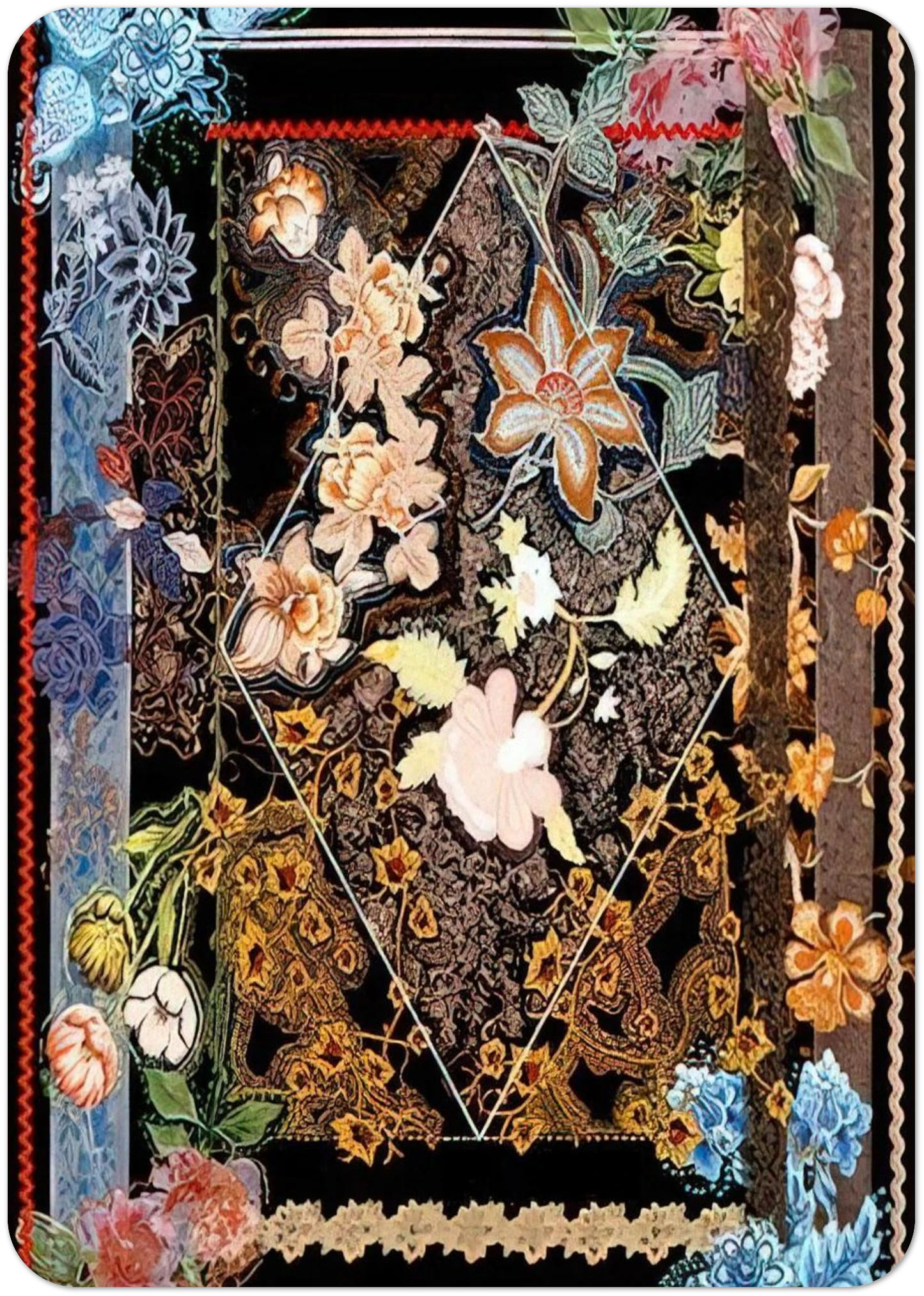 Gates of Paradise - 1980 By Miriam Schapiro Pack of 10 Post Cards | Miriam Schapiro Post Cards | A6 (10.5 x 14.8 cm) - 4.1 x 5.8 inches