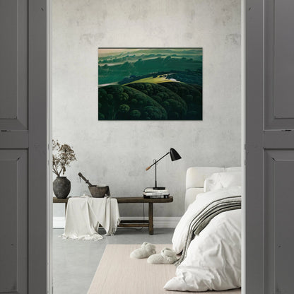 Morning Fog - Eyvind Earle Brushed Aluminum Print - 70x100 cm / 28x40 inches | Eyvind Earle Aluminum Print | Eyvind Earle Prints