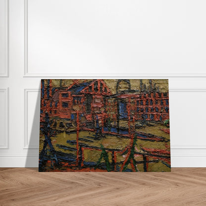 BEHIND CAMDEN TOWN STATION SUMMER EVENING - Frank Auerbach Brushed Aluminum Print - 70x100 cm / 28x40 inches | Frank Auerbach Aluminum Print | Frank Auerbach Prints