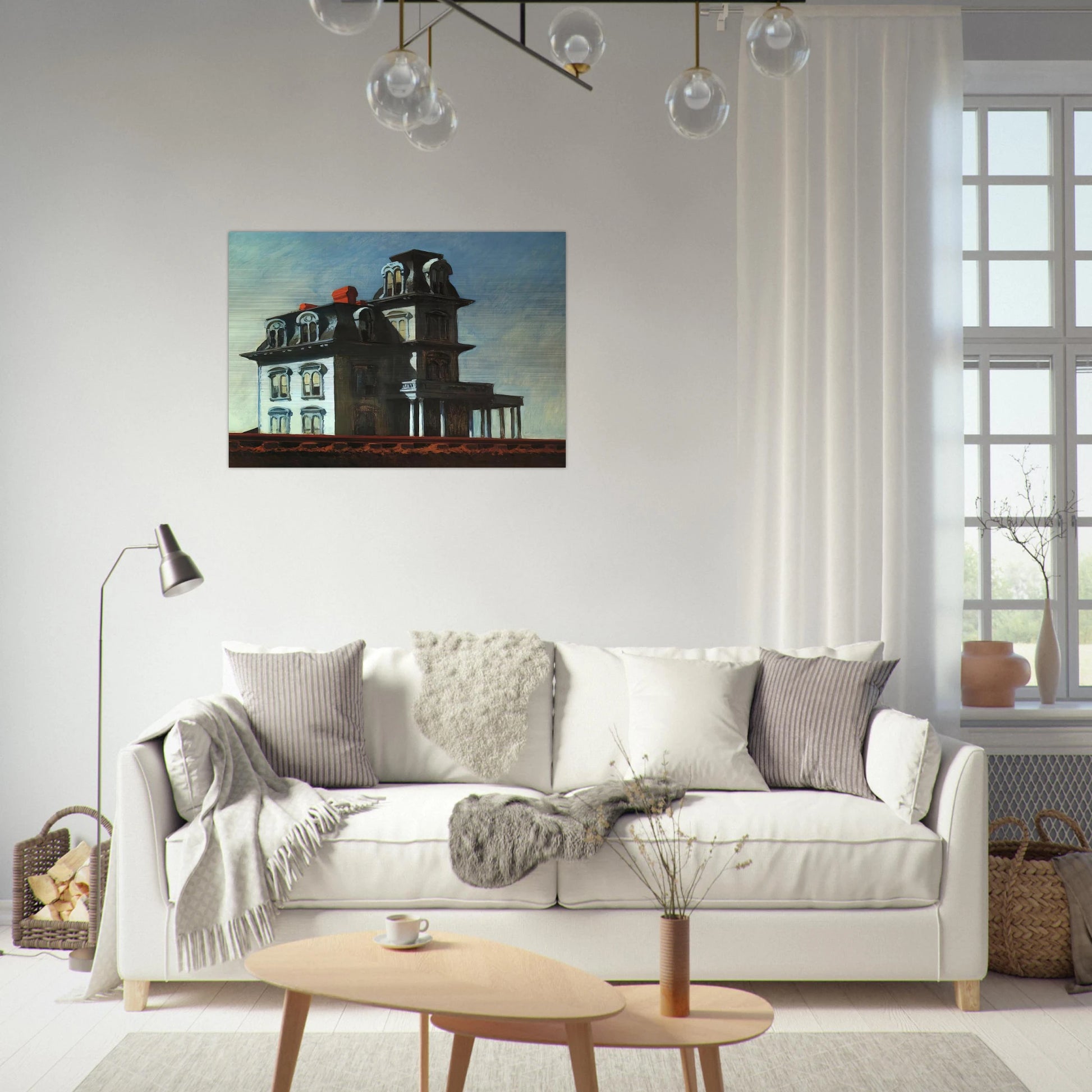House by the Railroad - Edward Hopper Brushed Aluminum Print - 70x100 cm / 28x40 inches | Edward Hopper Aluminum Print | Edward Hopper Prints