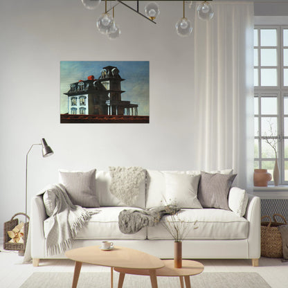 House by the Railroad - Edward Hopper Brushed Aluminum Print - 70x100 cm / 28x40 inches | Edward Hopper Aluminum Print | Edward Hopper Prints