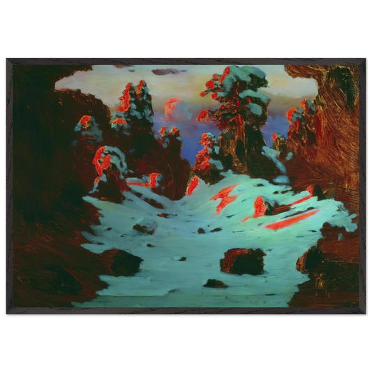Sunset Effect - Arkhyp Kuindzhi 70x100 cm / 28x40 inches Framed Art Print – Black Wooden Frame
