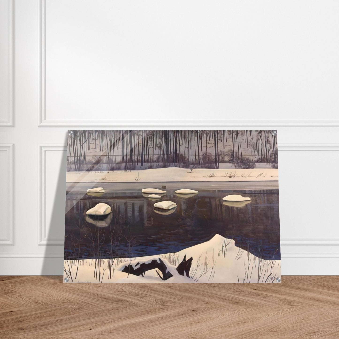 Au Sable River, Winter, Adirondacks - Rockwell Kent Acrylic Print - 70x100 cm / 28x40″ inches
