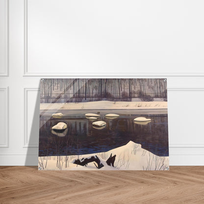 Au Sable River, Winter, Adirondacks - Rockwell Kent Acrylic Print - 70x100 cm / 28x40″ inches