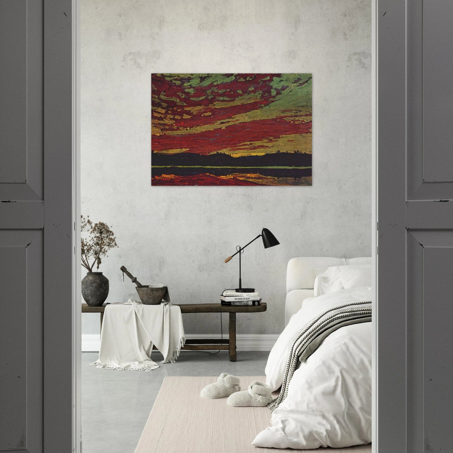 SUNSET 1915 - Tom Thomson Brushed Aluminum Print - 70x100 cm / 28x40 inches | Tom Thomson Aluminum Print | Tom Thomson Prints