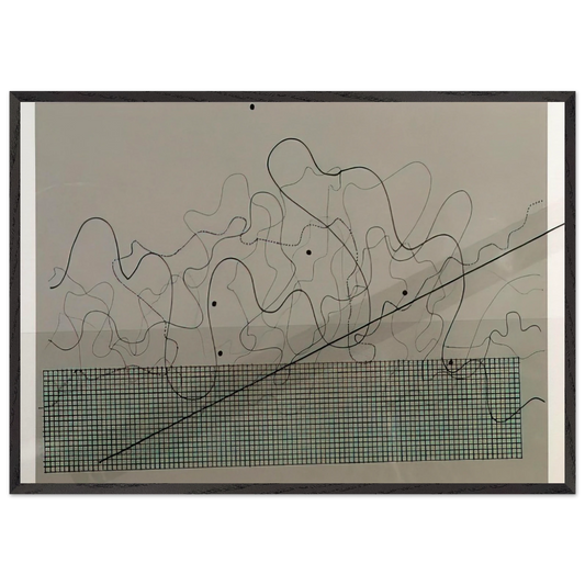 Fontana Mix Dark Grey - 1981 - John Cage 70x100 cm / 28x40 inches Framed Art Print – Black Wooden Frame