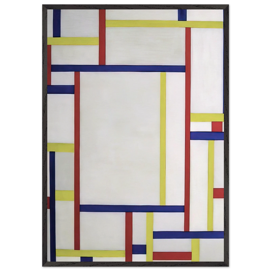 Painting white - 1945 - Fritz Glarner 70x100 cm / 28x40 inches Framed Art Print – Black Wooden Frame