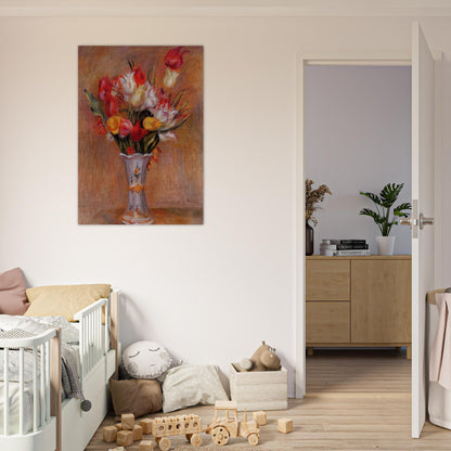 Tulips - Pierre-Auguste Renoir Brushed Aluminum Print - 70x100 cm / 28x40 inches | Pierre-Auguste Renoir Aluminum Print | Pierre-Auguste Renoir Prints