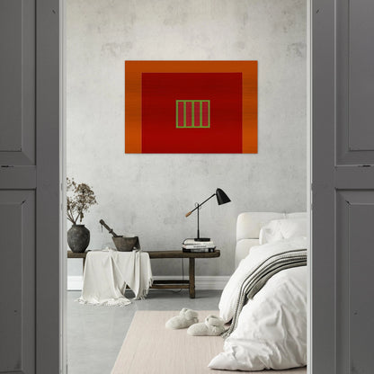 Day-Glo Prison - 1982 - Peter Halley Brushed Aluminum Print - 70x100 cm / 28x40 inches | Peter Halley Aluminum Print | Peter Halley Prints