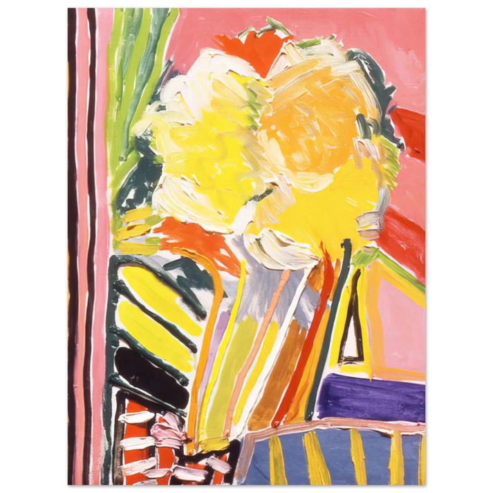 Ronnie Landfield - Pink Flower Painting - 1973  75x100 cm / 30x40inches Fine Art Poster