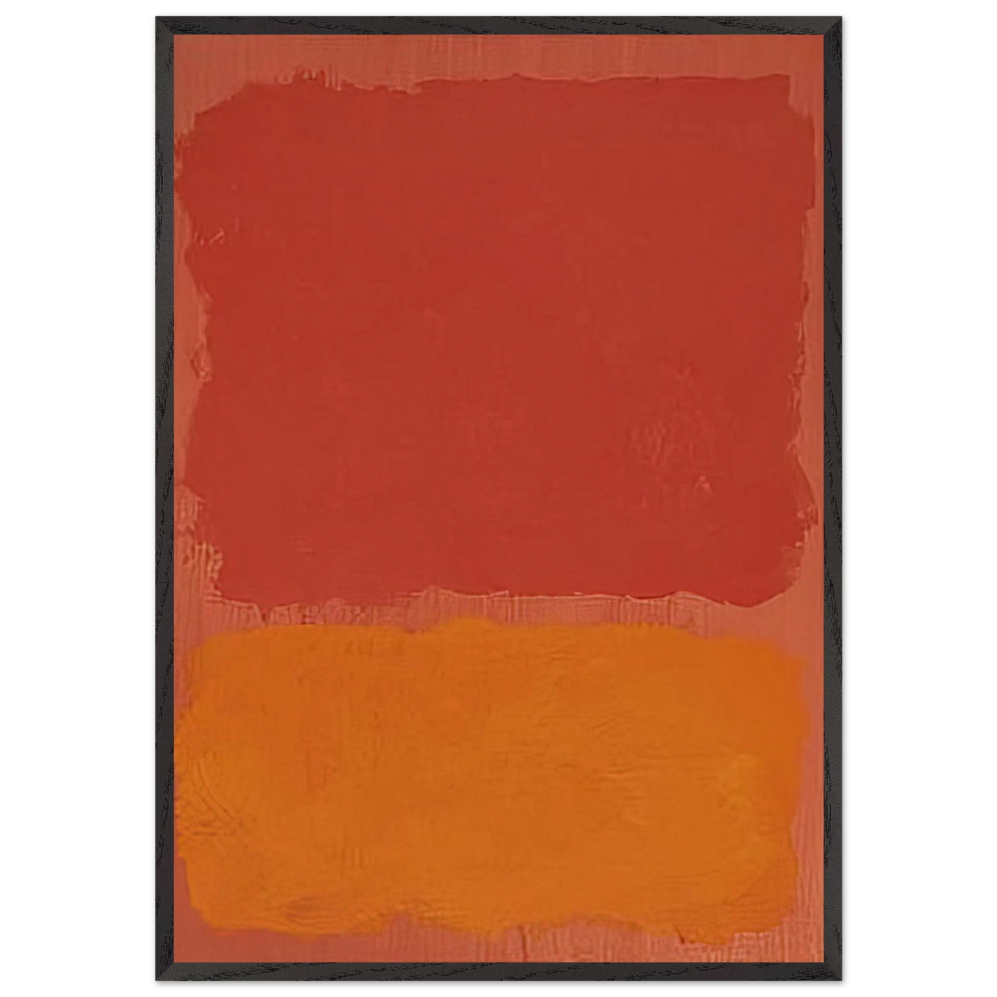 Untitled Red and Orange on Salmon - 1969 - Mark Rothko 70x100 cm / 28x40 inches Framed Art Print – Black Wooden Frame