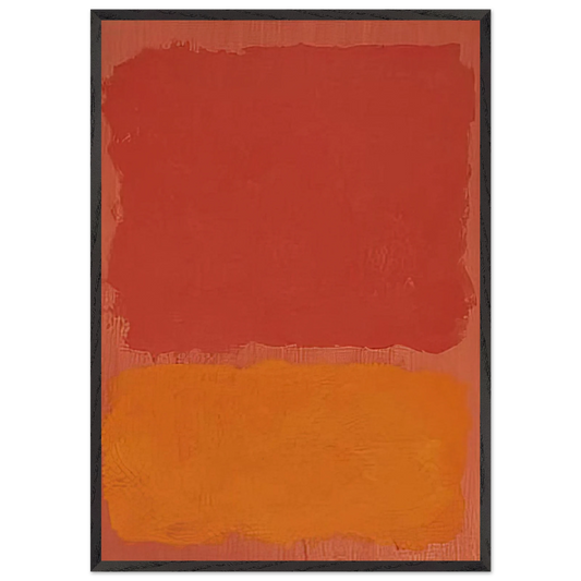 Untitled Red and Orange on Salmon - 1969 - Mark Rothko 70x100 cm / 28x40 inches Framed Art Print – Black Wooden Frame