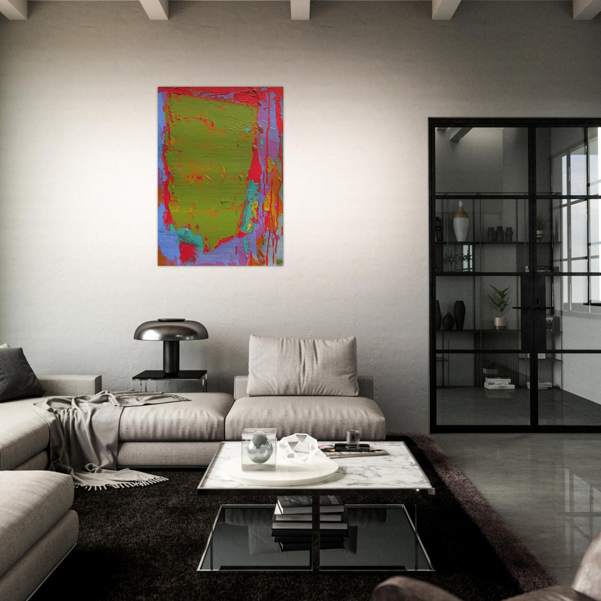 21.1.75 - 1975 - John Hoyland Brushed Aluminum Print - 70x100 cm / 28x40 inches | John Hoyland Aluminum Print | John Hoyland Prints