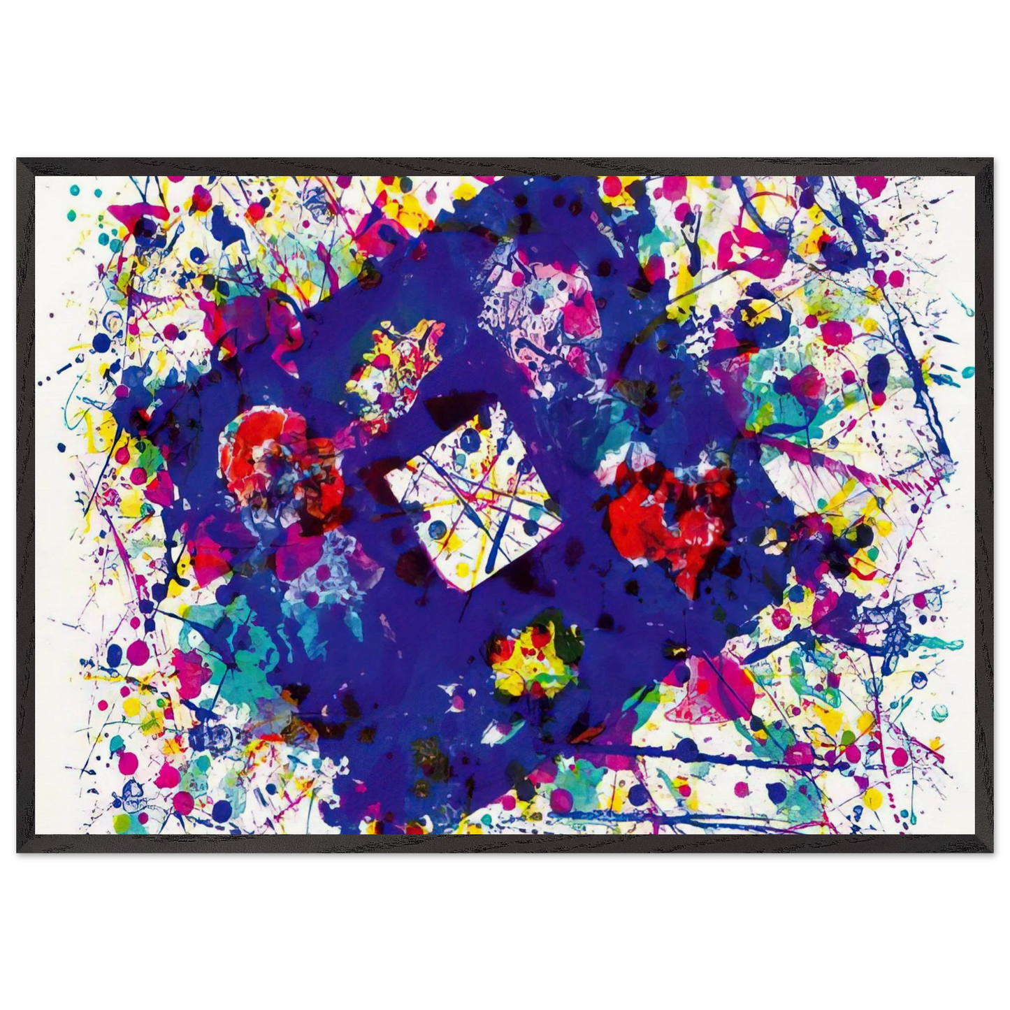 Untitled  SF 259  - Sam Francis 70x100 cm / 28x40 inches Framed Art Print – Black Wooden Frame