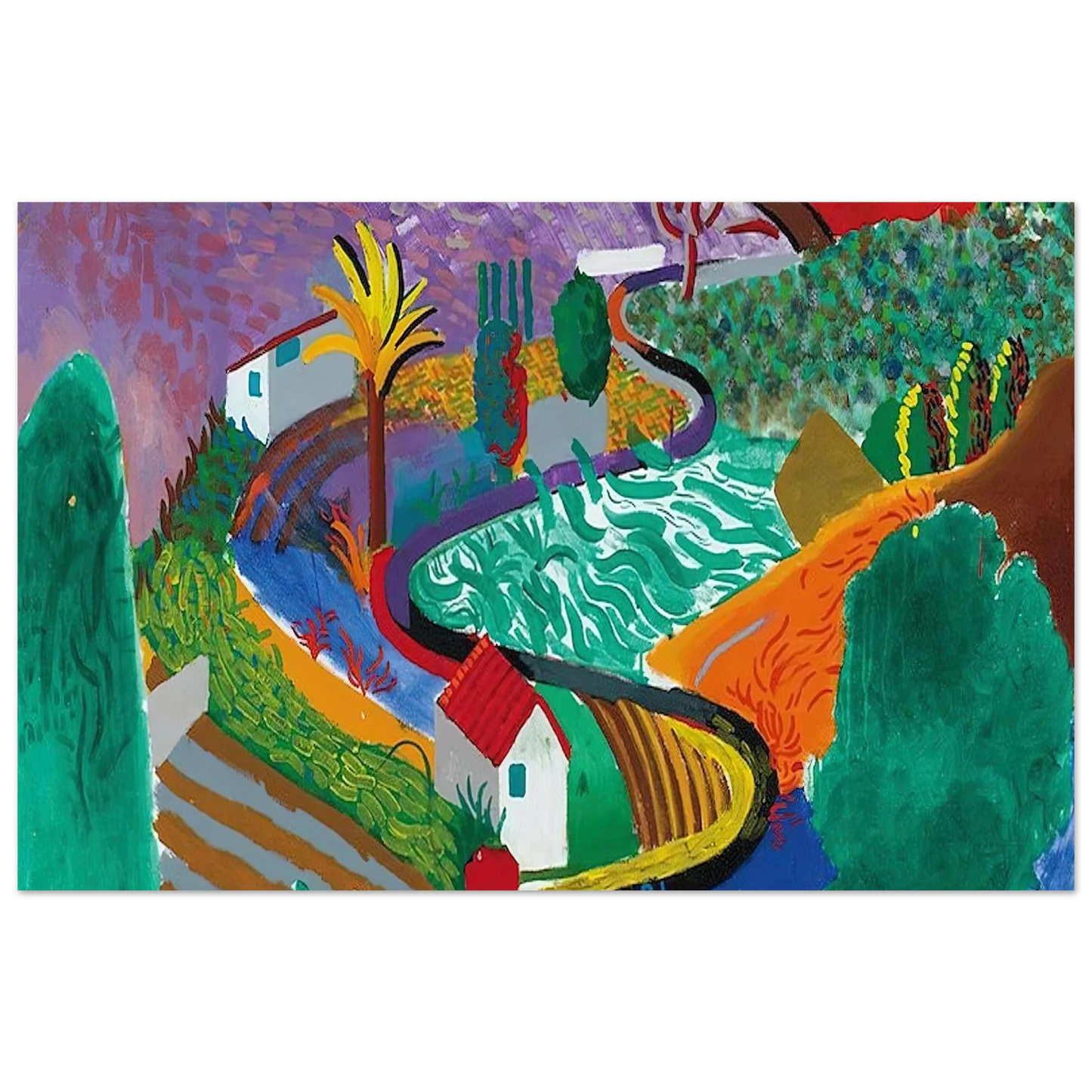 David Hockney - David Hockney Wall art - 30x45 cm / 12x18 inches - Premium Wooden Framed Poster With Fine Art Paper-canvas - Wood frame