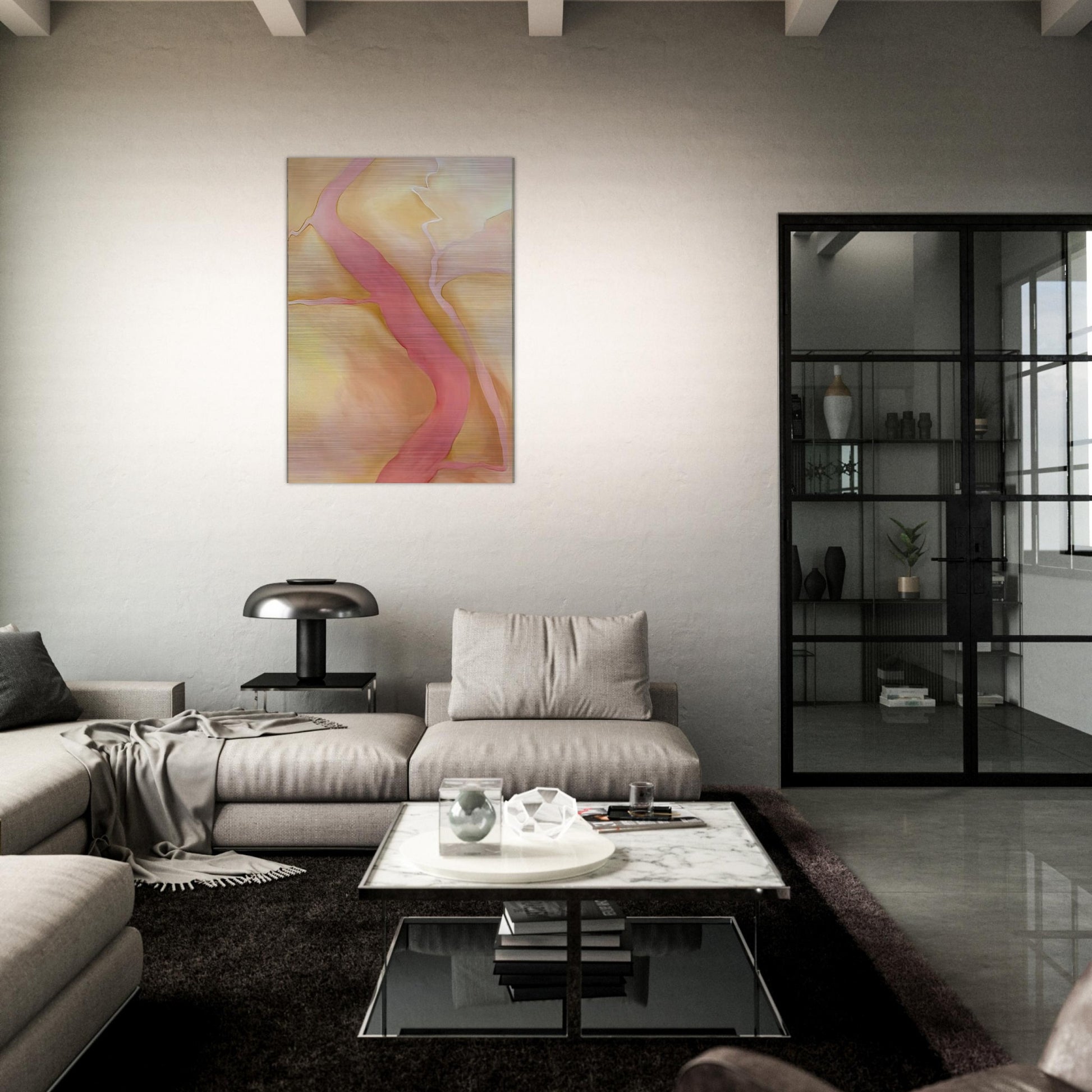 It Was Yellow and Pink II - Georgia O'Keeffe Brushed Aluminum Print - 70x100 cm / 28x40 inches | Georgia O'Keeffe Aluminum Print | Georgia O'Keeffe Prints