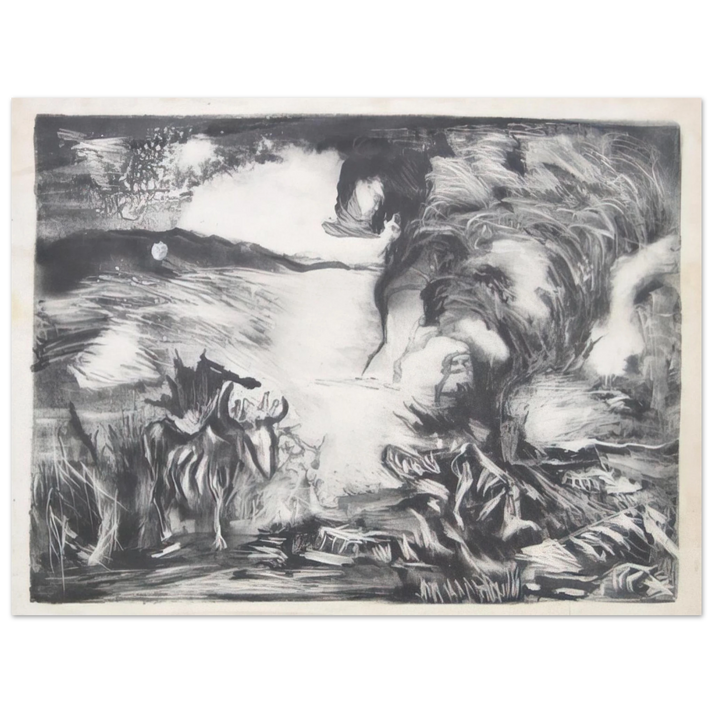 Jackson Pollock - LANDSCAPE WITH STEER 1937 1  75x100 cm / 30x40inches Fine Art Poster