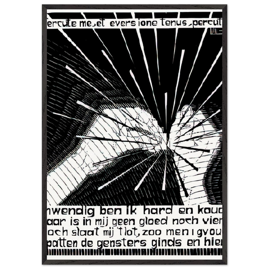 EMBLEMATA FLINT - MC Escher 70x100 cm / 28x40 inches Framed Art Print – Black Wooden Frame | Maurits Cornelis Escher Prints
