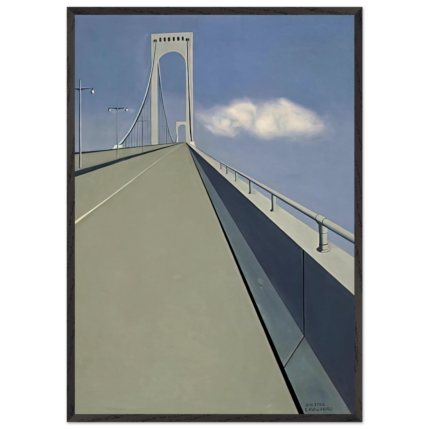 Whitestone Bridge - 1940 - Ralston Crawford 70x100 cm / 28x40 inches Framed Art Print – Black Wooden Frame