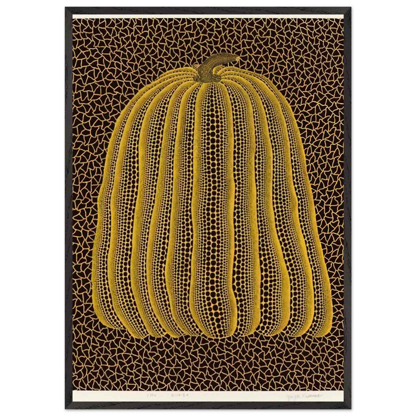 YELLOW PUMPKIN 1992 - Yayoi Kusama 70x100 cm / 28x40 inches Framed Art Print – Black Wooden Frame